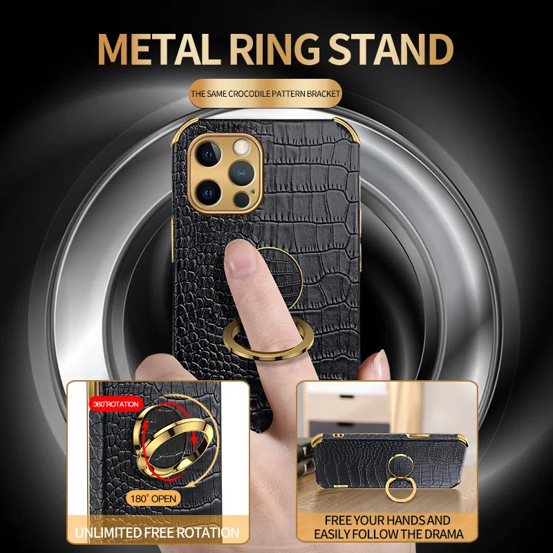 Crocodile pattern Leather Holder Case For iPhone 11 12 Pro Max XR X XS Max 7 8 Plus Case For iPhone 12 Mini SE 2020 Phone Cover