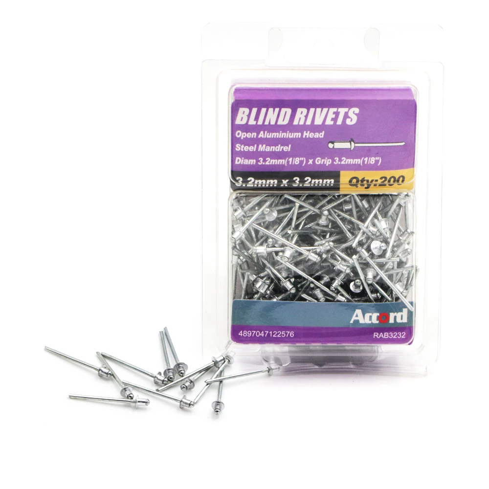 

Заклепка для штора ACCORD (1/8 дюйма x 1/8 дюймов) 3,2x3,2 мм PB200