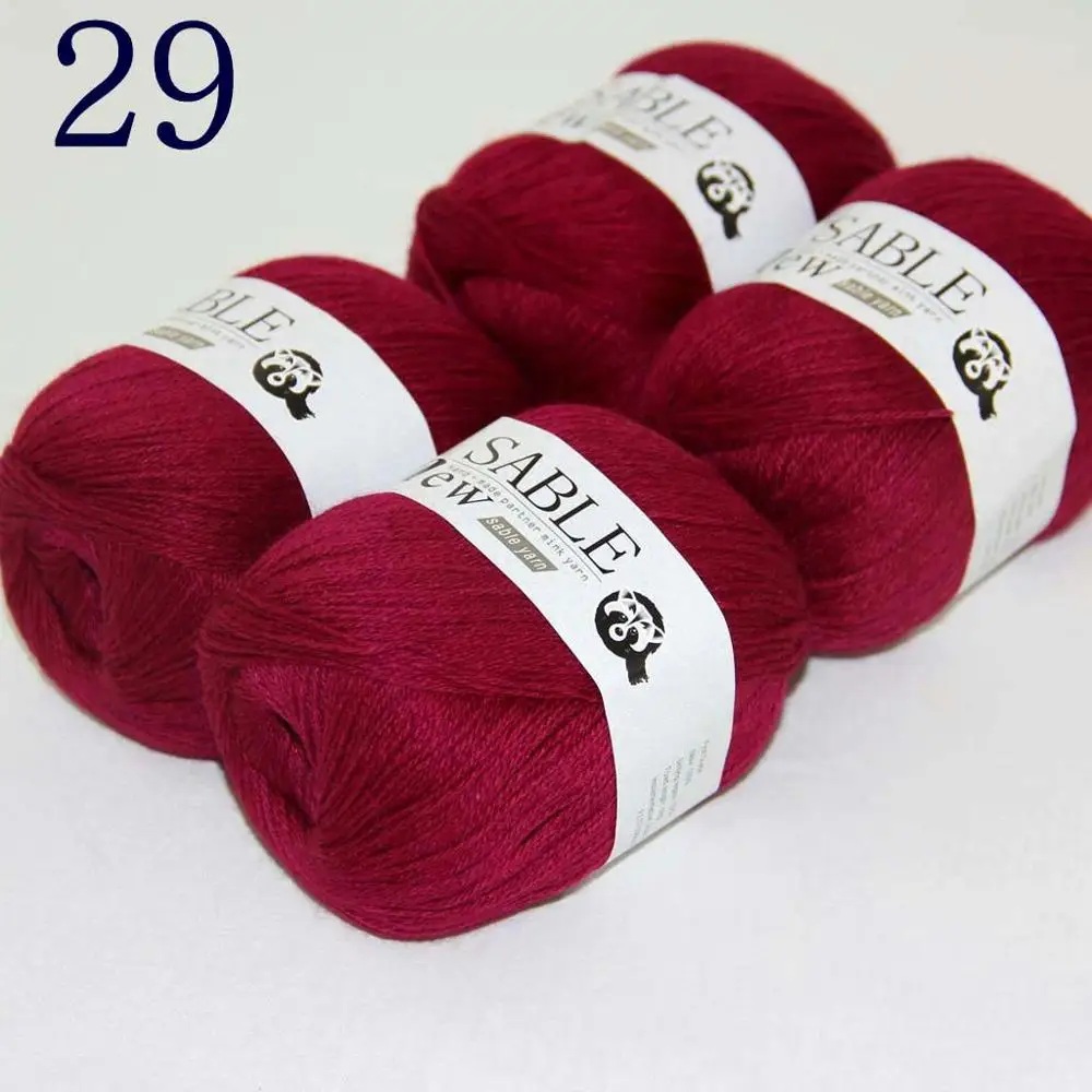 

Sale Super Soft 4X50g Pure Sable Cashmere Wrap Shawls Hand Knit Wool Crochet 243-29 Berry