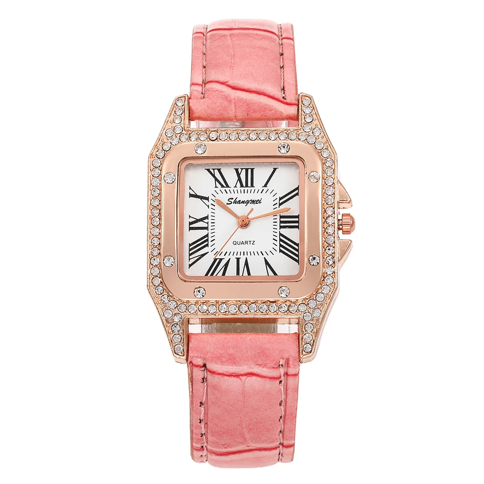 Montre femme Новые квадратные женские часы Роскошные бриллиантовые римские Кварцевые