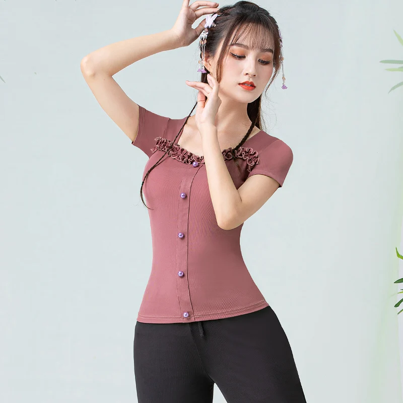 

New Latin Dance Clothing For Women Adult Oriental Classical Dance Practice Clothes Modern Ballroom Dance Tops Pants