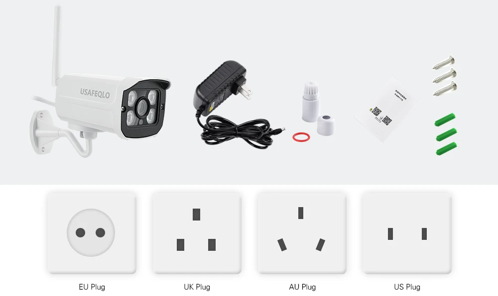 USAFEQLO 1080P ip-камера Wifi ИК ночного видения sd-карта беспроводная камера 2MP пуля Onvif CCTV наружное видеонаблюдение