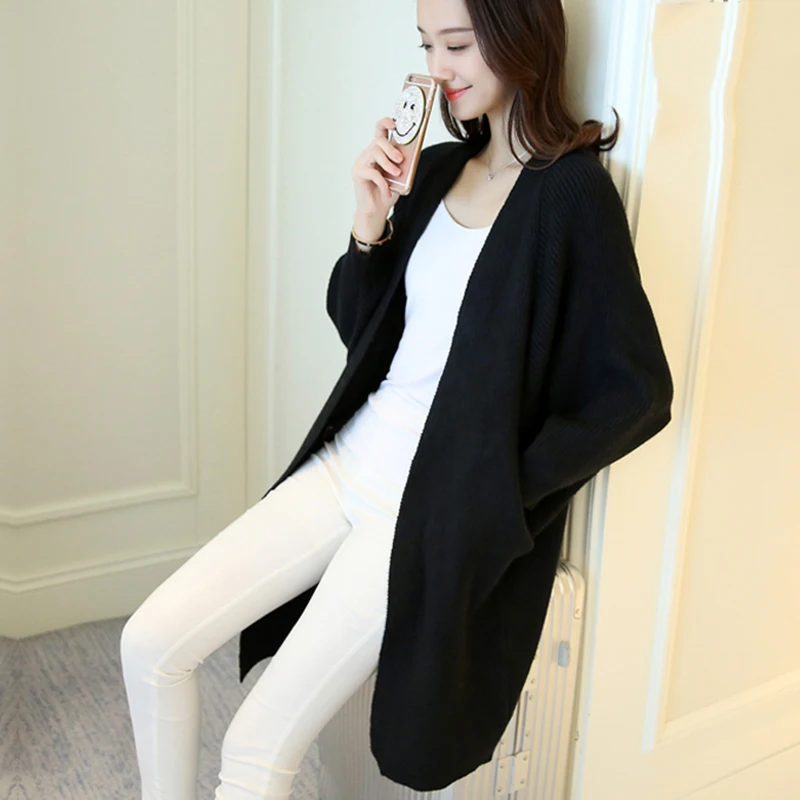 Women Long Sweater Cardigans 3XL Winter Stitch Poncho Knitting Sweater Female Over sized Shawl Cape Jacket Coat Trench Parka