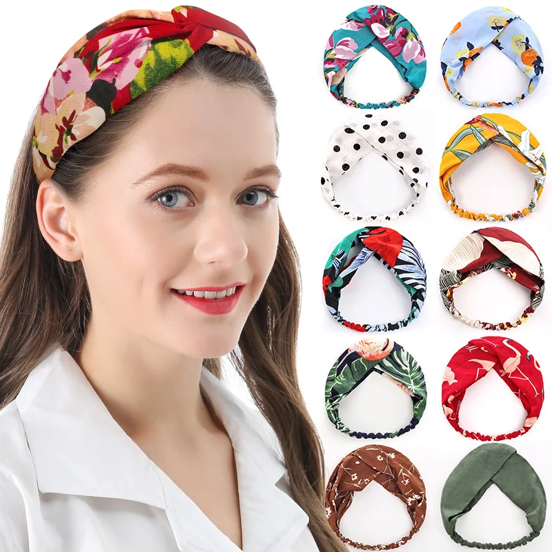 

Adult Ornament Headwear Fashion Girls Hairbands Women Printing Headband Colors