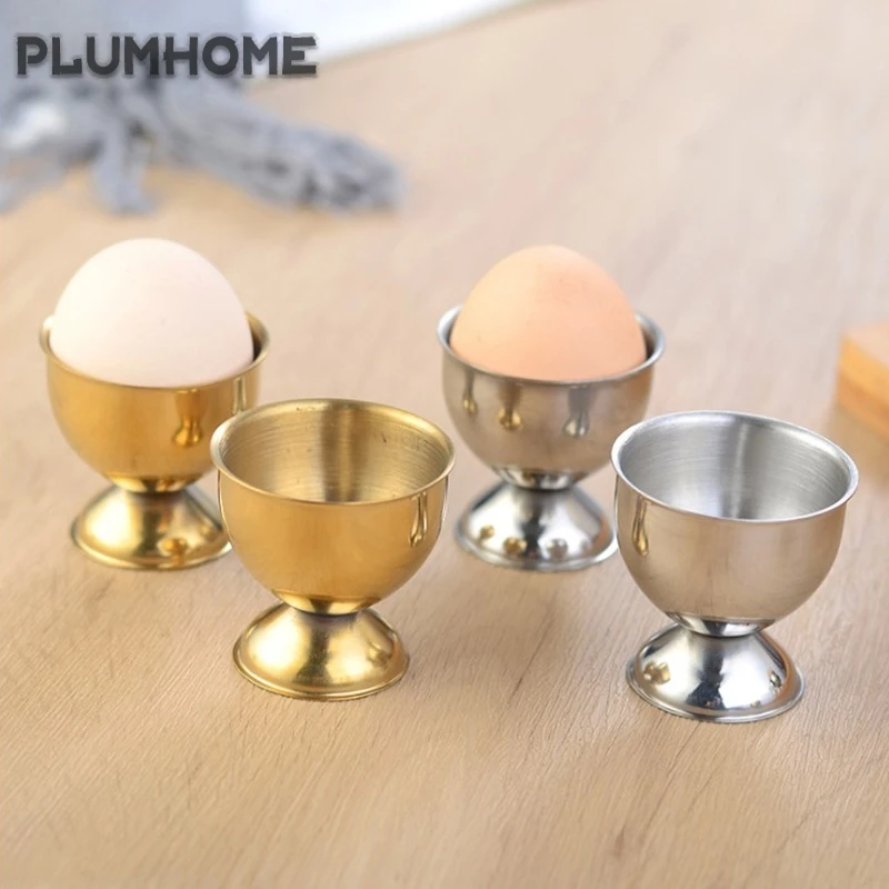 

1/4Pcs Hot Sale Stainless Steel Soft Boiled Egg Cups Holder Tabletop Cup Kitchen Tools Sets Breakfast Steam Rack Boil Eggs Mold