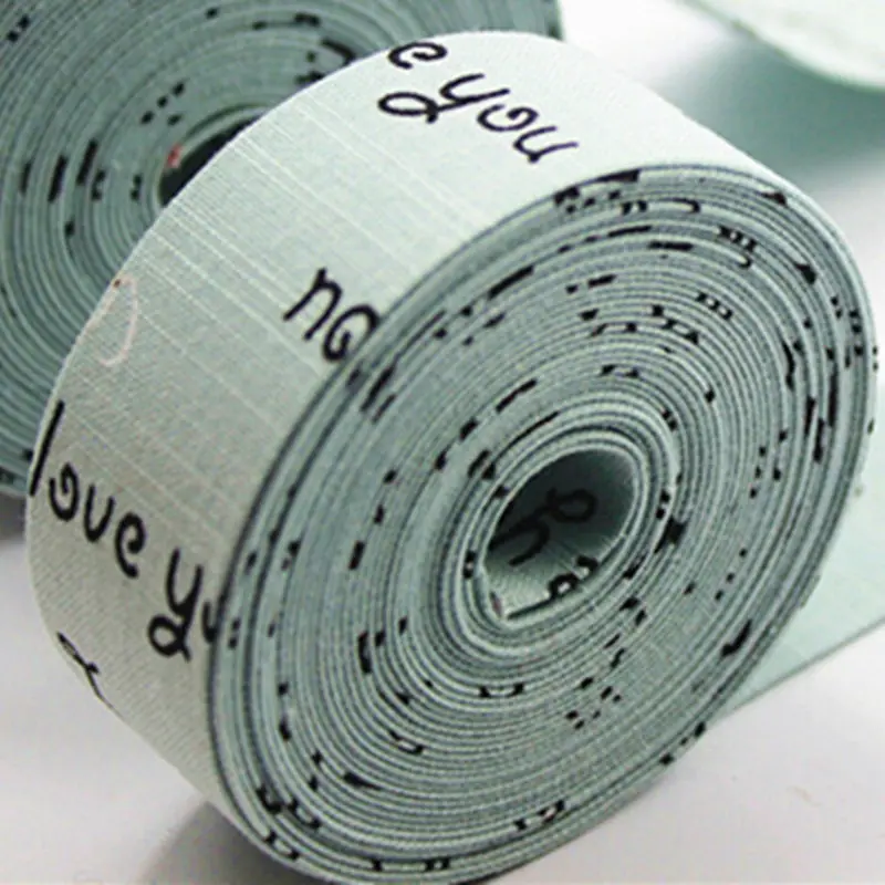 Sisi Crafts лента для печати голубой розовый цвет слоновой кости I love you тканевая