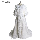 Перья накидка на свадьбу Вечернее платья Для женщин куртки для беременных для фотосъемки фотосессия спортивные костюмы YEWEN