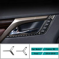 carbon fiber car accessories interior front door handle frame decoration protective cover trim stickers for lexus rx 2014 2019