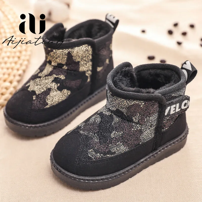

Kids Shoes 2020 Winter Boys Brand Snow Boots Children Fashion Plush Warm Ankle Martin Boots Baby Girls Black Red Sport Shoes