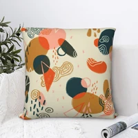mushroom forest abstract square pillowcase cushion cover spoof zip home decorative polyester for home simple 4545cm