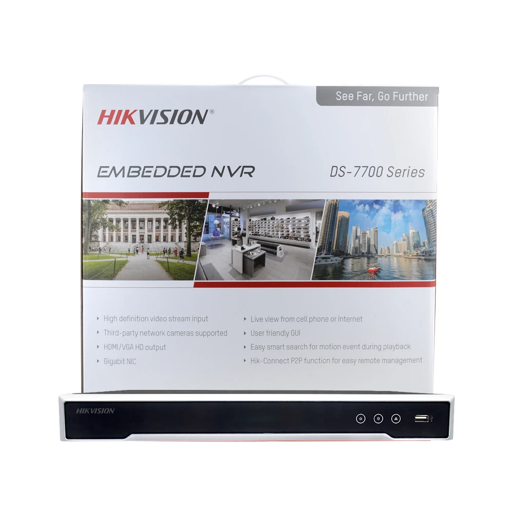 Hikvision NVR 12MP 32-CH 1.5U 4K DS-7732NI-I4 H.265 + для IP-камеры 4 HDDs двухстороннее аудио сетевые