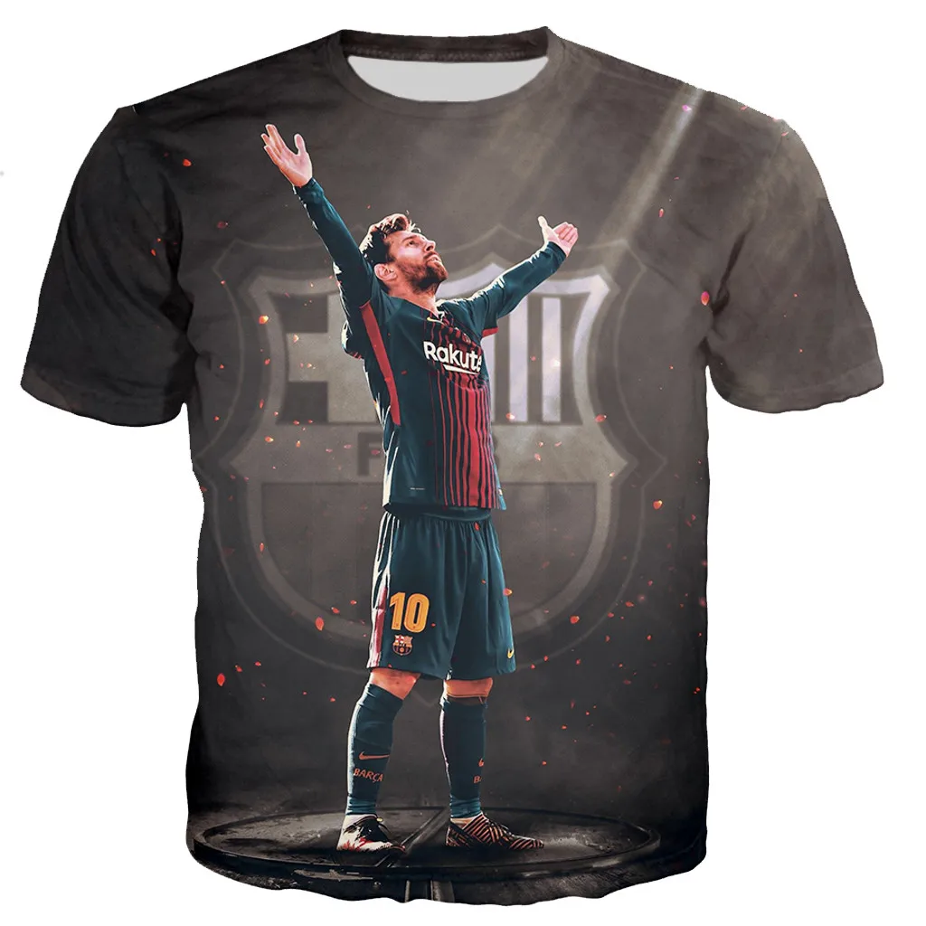 

New summer casual high-quality T-shirt European football star print round neck fashion casual street hip-hop couple short sleeve
