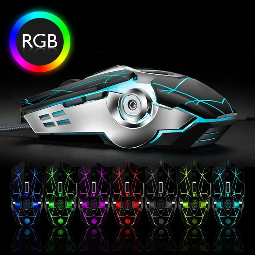 

Q7 USB Проводная оптическая Мышь Мини светодиодный RGB игровая Механическая Мышь для портативного компьютера