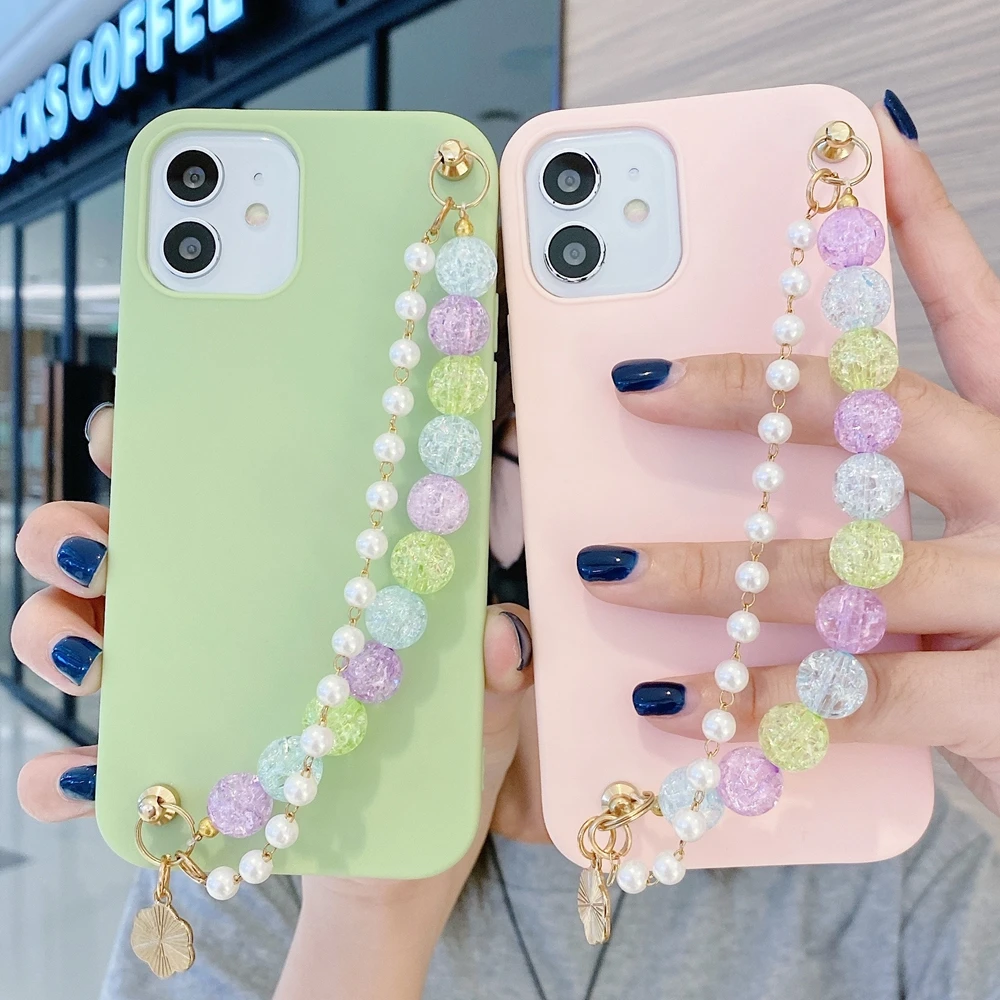 

Capa Realme 7i X7 Pro Max Case for Funda OPPO Realme 8 7 6 5 Pro 5i 6i 7i Case 3D Bead Bracelet Wristband Silicone Cover Women