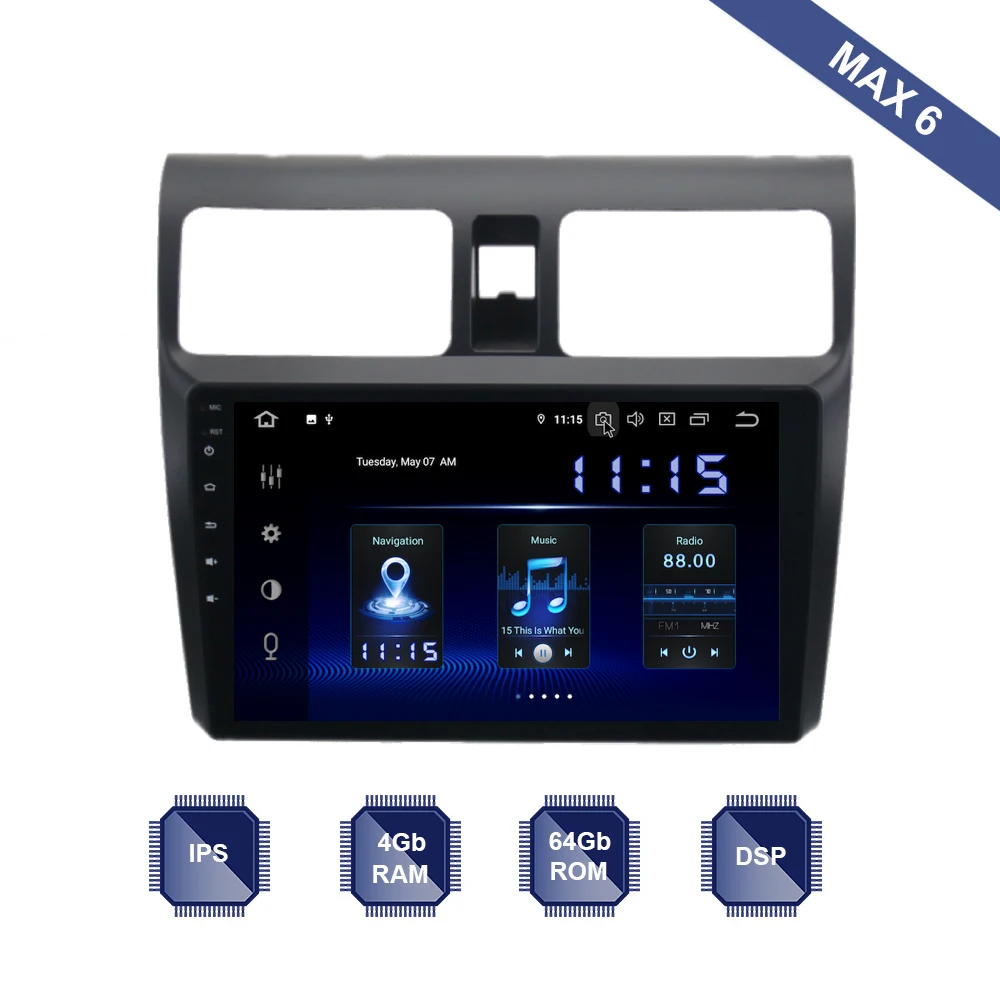 Android 9 0 автомобильное радио 2 Din GPS для Suzuki Swift 2005 2010 PX6 DSP IPS HDMI 4 Гб + 64 RDS WIFI USB Mirror link