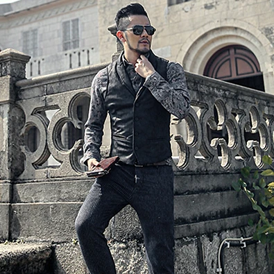 Мужская тонкая куртка с мехом зимний теплый жилет в стиле ретро M52 | одежда