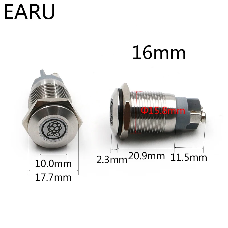 Icon Symbol Logo Customization Waterproof IP67 Metal LED Light Signal Indicator Warning Pilot Lamp Screw Feet Terminal for Car |