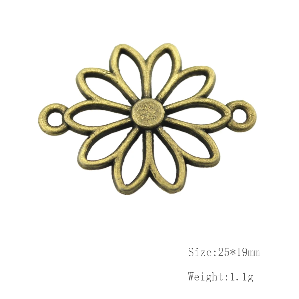 

30 шт./лот соединитель подвески цветок 1x0,8 дюйма (25x19 мм) для изготовления ювелирных изделий Diy аксессуары для ювелирных изделий