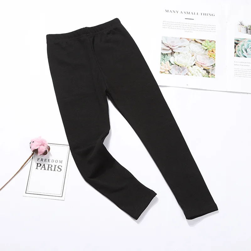 

2020 Spring New Trousers Kids Clothing Black Gray Pants Solid Cotton Leggings For Girls Children Clothes From 2 To 7 Years