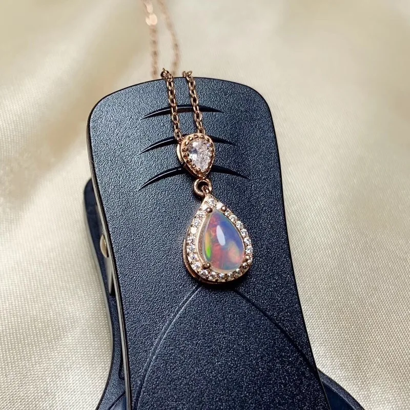 Натуральный Эфиопский опалдрагоценного камня Подвеска 925 пробы серебряная