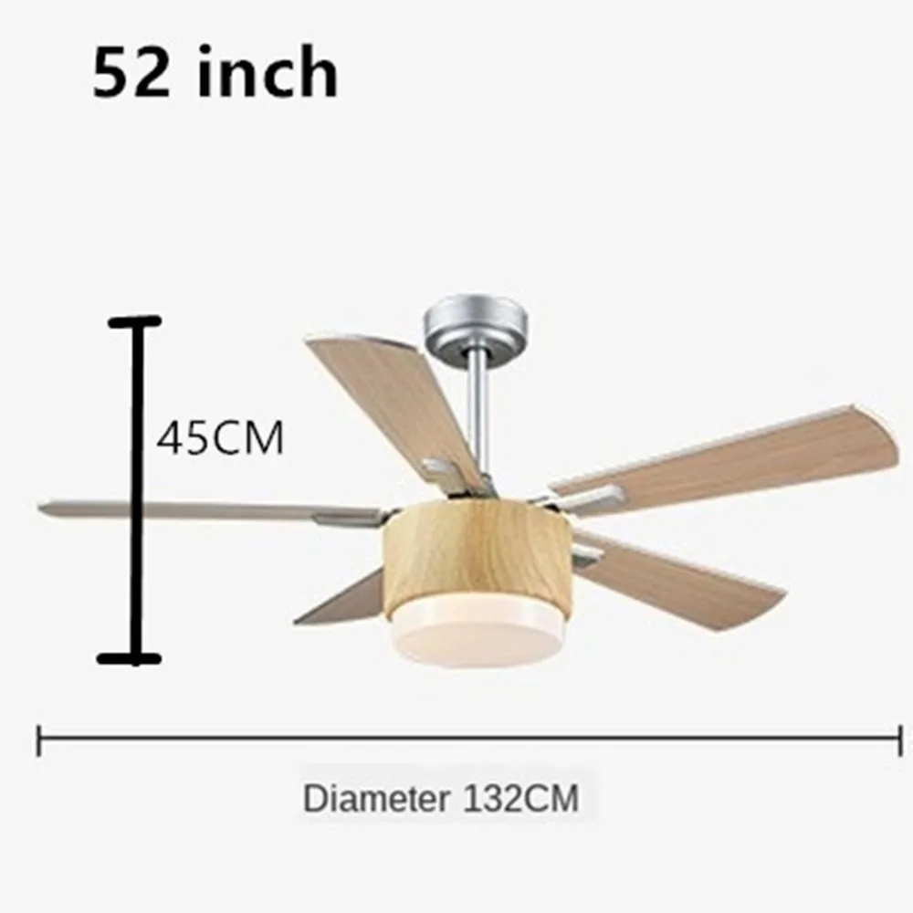 

52 inch wooden Vintage ceiling fan with light remote control fans with lights for home lamp Creative Design Industrial Bedroom