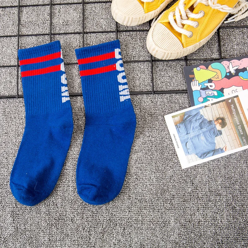 

Men's Fashion Socks 1 Pair Trend Cotton Tube Socks Couple Hip-hop Street Cotton Skateboard Sports Socks Man Socks Sox Male Socks