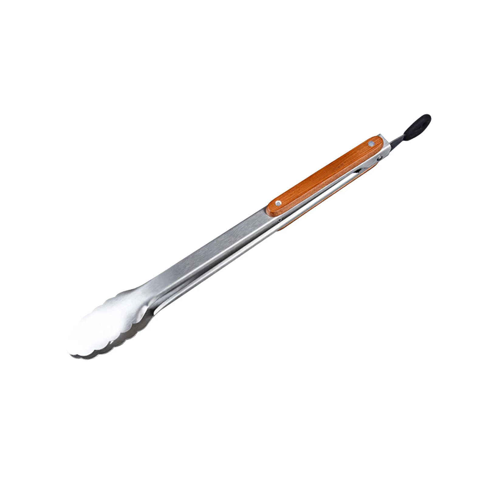 

Щипцы для еды из нержавеющей стали, Нескользящие пищевые щипцы, удлиненная деревянная ручка, зажим для жарки и барбекю, кухонные инструмент...