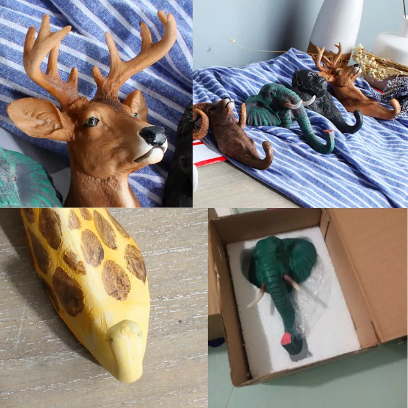 DUNXDECO окрашенная современная модная вешалка 1 шт. слон/Олень/Зебра/Горилла в