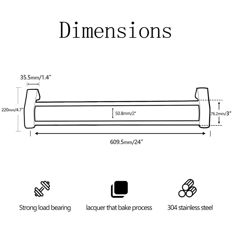 Двойная вешалка для полотенец ванной комнаты с матовым золотым краем Черная