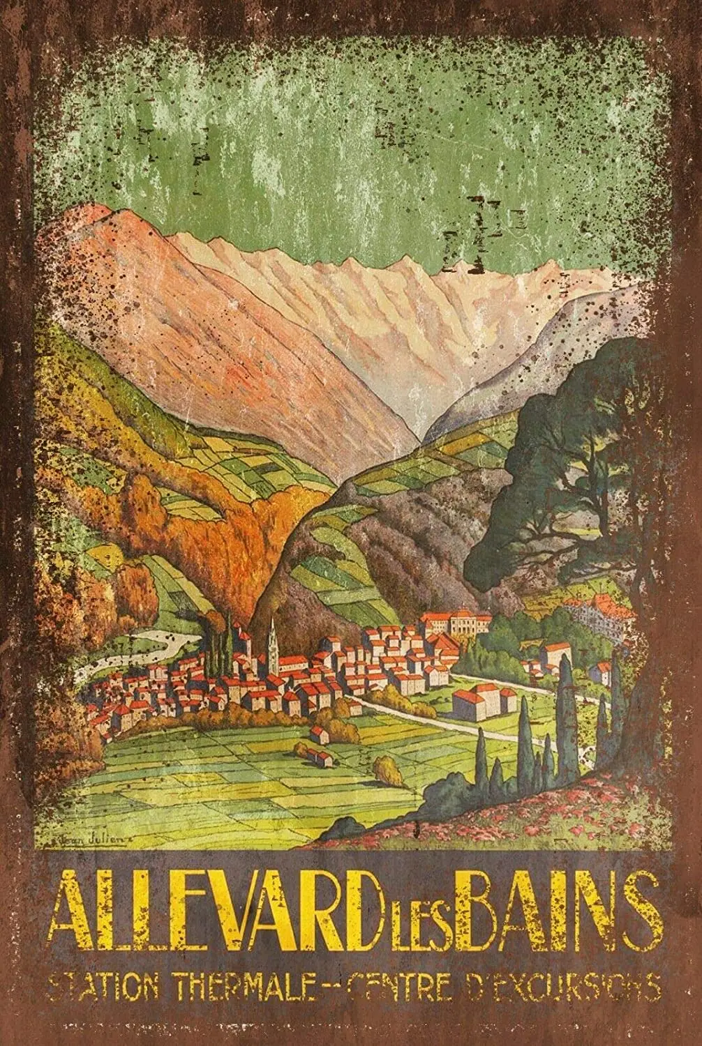 

Allevard Les Bains Ski Travel Metal Tin Sign 12x8 Inch Decor