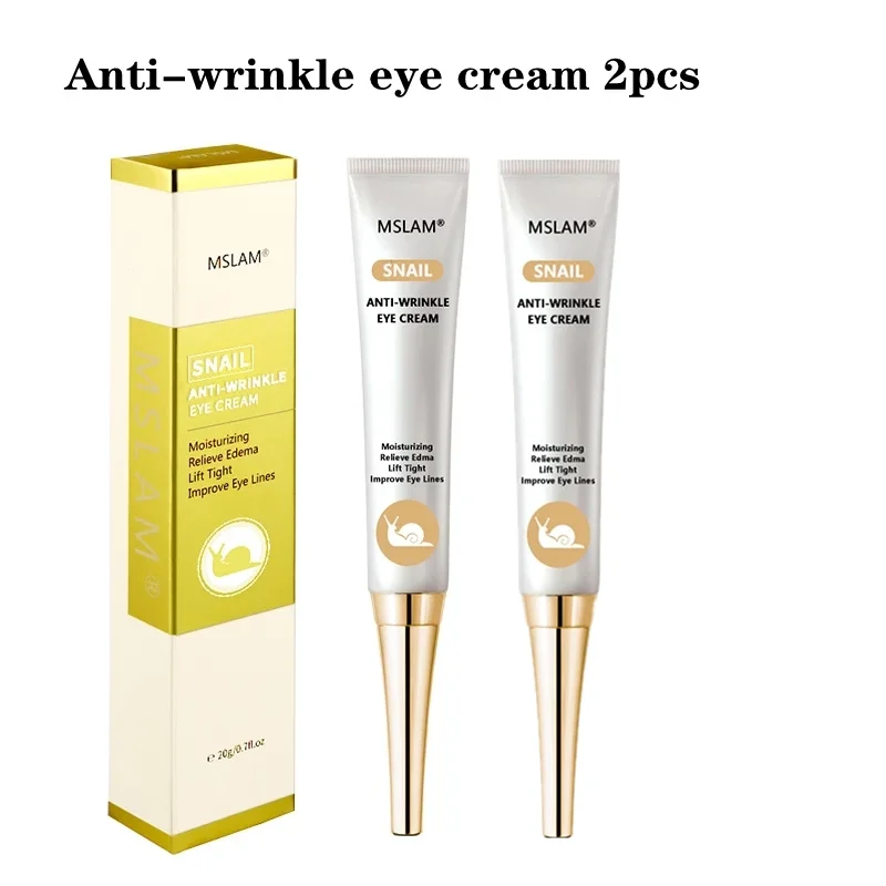 

2pcs Snail Aging Firming Eye Cream Black Eye Circle Removing Anti Winkles Firming Essence Serum Soothing Eye Cream Eye Care