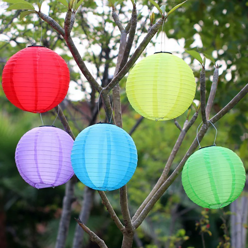 

4pcs Per Lot Hanging Oriental Weatherproof Outdoor Solar Panel Energy Rechargeable Nylon LED Lantern