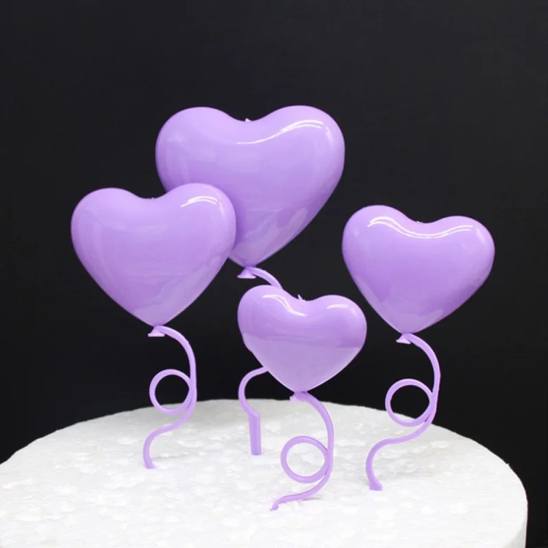 Форма сердца Топпер для торта топперы кексов инструменты украшения с пером