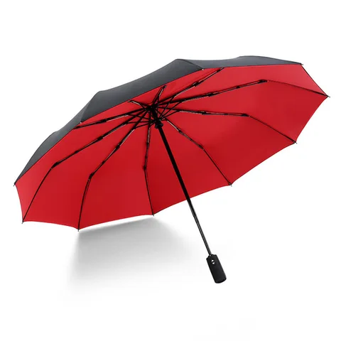 JPZYLFKZL 10K с двойной защитой от ветра складной автоматический зонт для дождливой погоды женские атмосферостойкий зонтик для дождливой погоды мужские черные покрытие Зонты