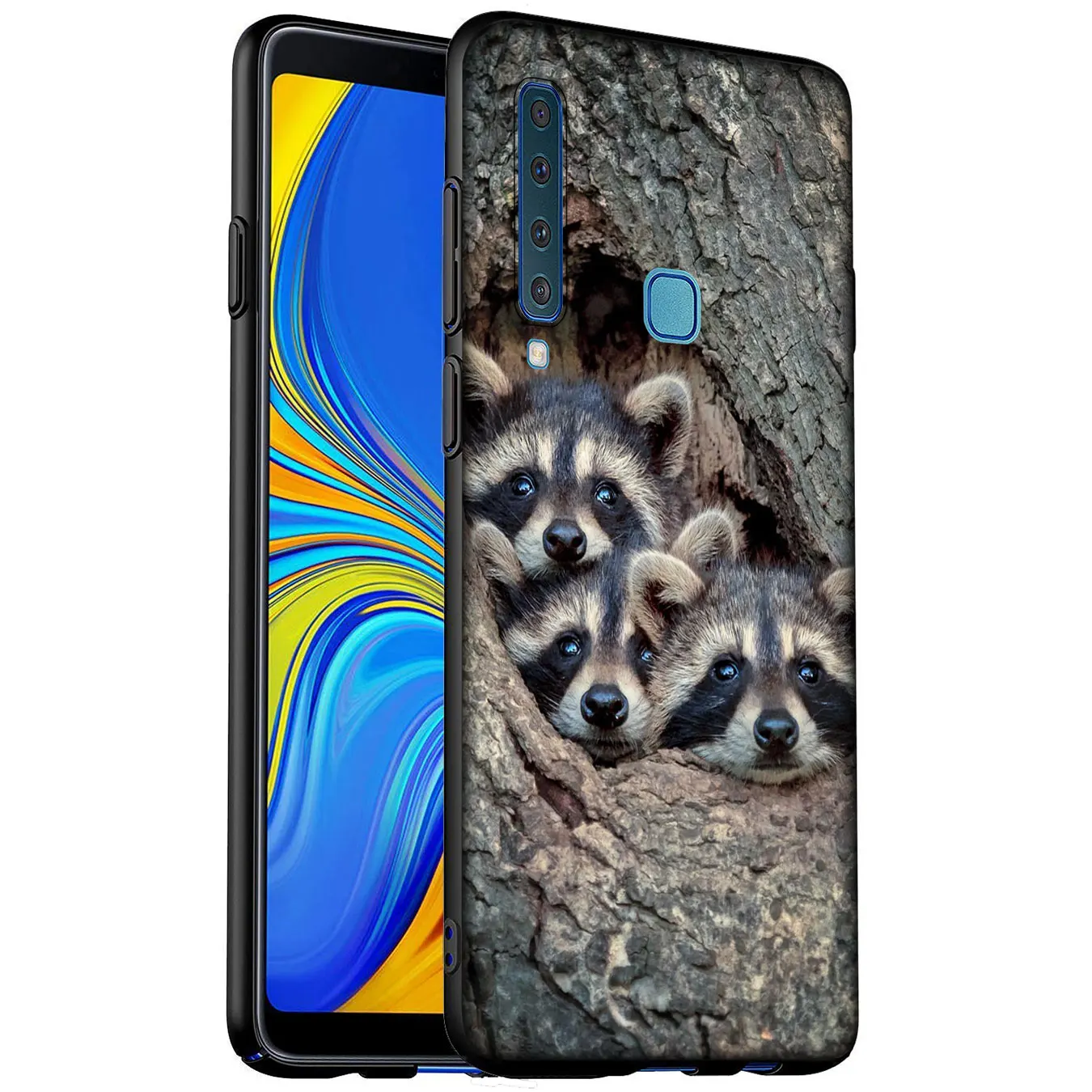 Милый Маленький Енот мягкий силиконовый чехол для телефона Samsung Galaxy A6 A7 A8 A9 2018 A3 A5