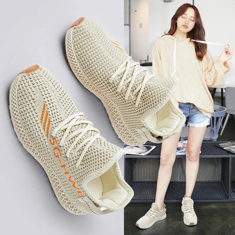 Модные женские дышащие кроссовки на платформе Вулканизированная спортивная