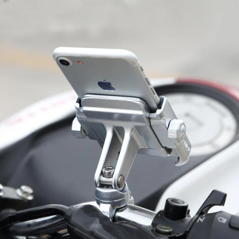 360 rotation universal bike aluminum alloy motorcycle motorbike handlebar mobile phone holder stand mount black silver for moto free global shipping