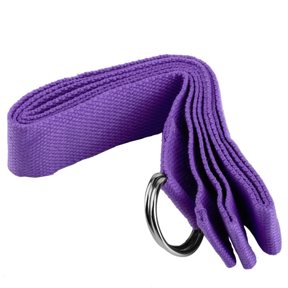 

2021 New Women Hot Fitness Exercise Gym Yoga Stretch Strap D-Ring Belt Figure Waist Leg 1800*37mm slackline yoga belt New Brand