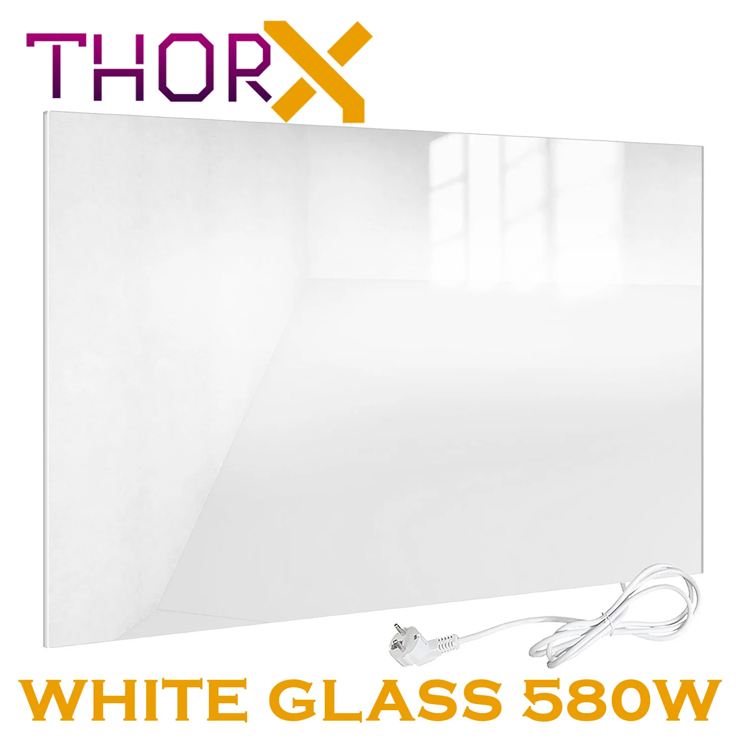 ThorX A580-M A580-B A580-M инфракрасный обогреватель панели 580 Вт, зеркальная поверхность/черное стекло/Белое стекло углерода с украшением в виде кристаллов технологии - Цвет: ThorX A580-W