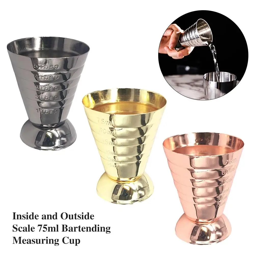 75 мл Волшебная мерная чашка для бартендинга внутри внешняя шкала унция ложка