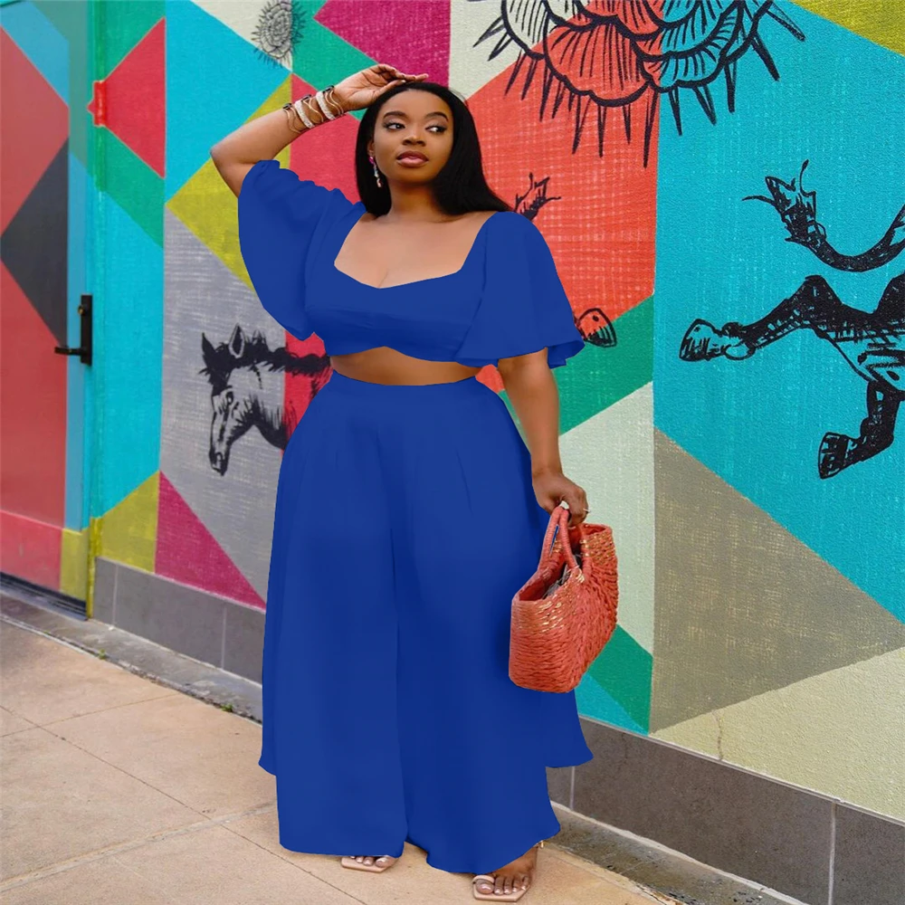 

Q7206 wish European and American women's fashion leisure suit solid short sleeve loose skirt three piece set available from stoc
