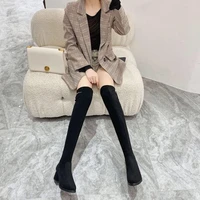 black sexy over the knee boots womens high heels womens high thigh boots spring leather boots womens shoes women boots