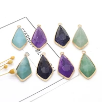 necklace pendant natural stone amethystgreen aventurine pendant for jewelry making diy necklace earrings bracelet accessory