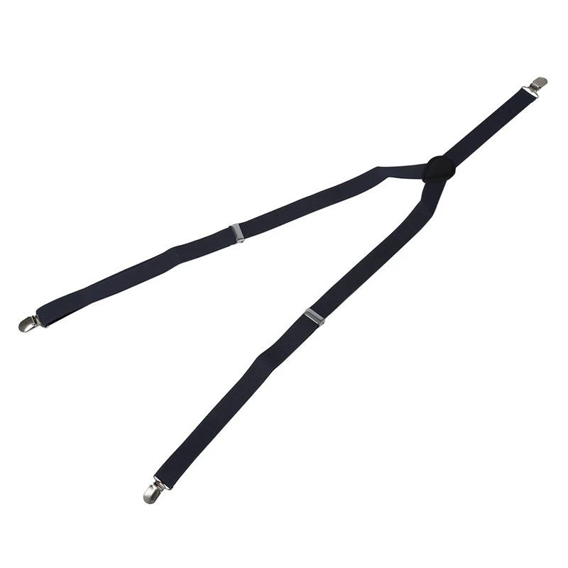 

1Pcs Adult Adjustable Metal Clamp Elastic Suspenders Braces Dark Blue & 1Pcs Women Men Clip-on Adjustable Pants Elastic Y Back S