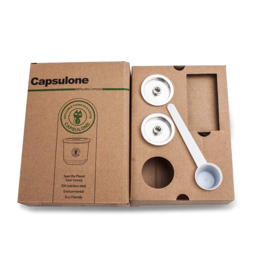 Capsulone/Совместимость с illy Кофеварка/нержавеющая сталь металл пополняемая многоразовая капсула подходит для illy кафе капсулы - Цвет: 2 capsule
