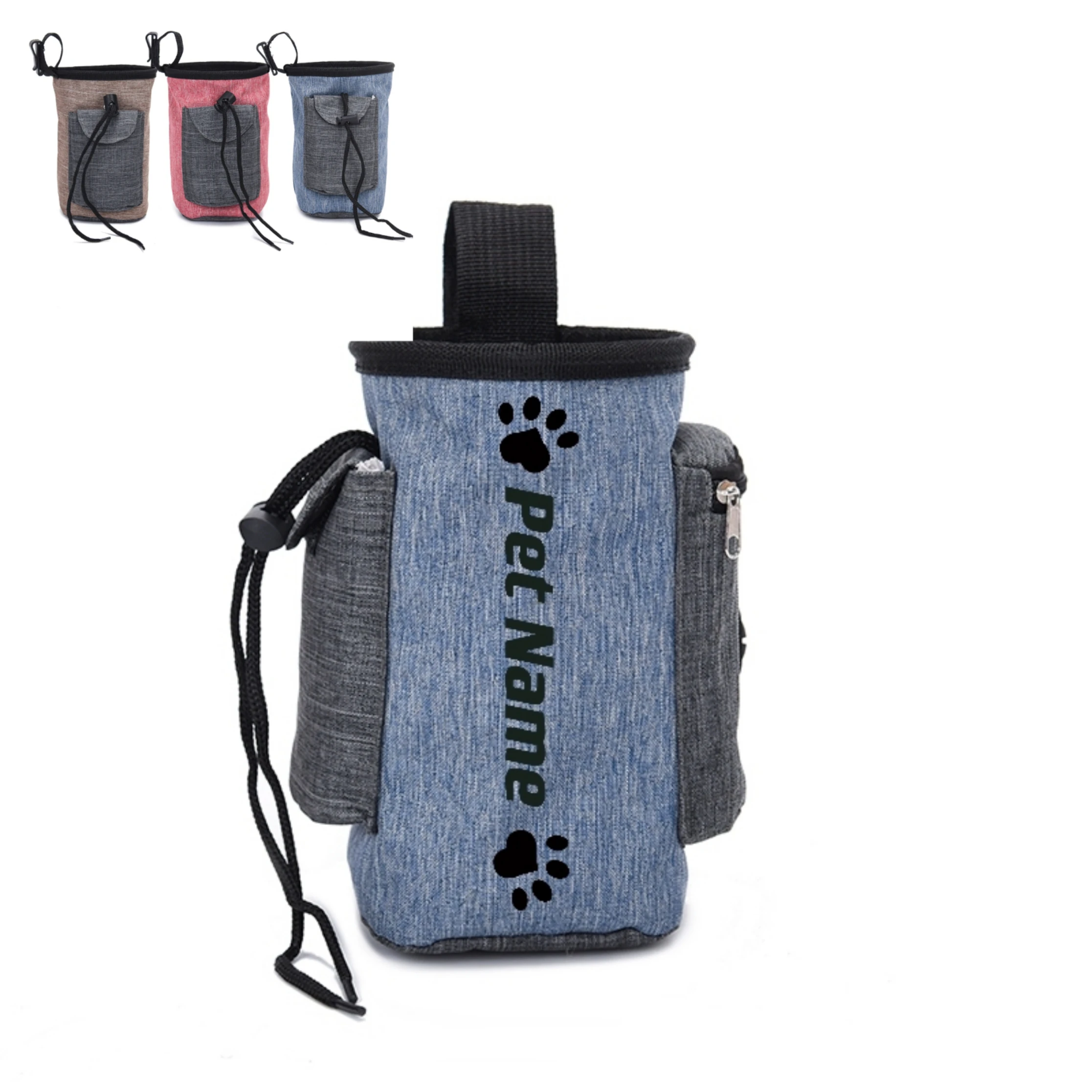 

Multifunctional Personalized Custom Name Pet Snack Training Bag Dog Food Bag Portable Outdoor Pet Feeding Bag Pet Bag