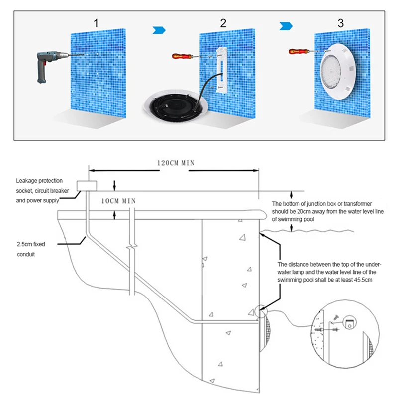 

Ip68 RGB s AC12V luz piscina Zwembad