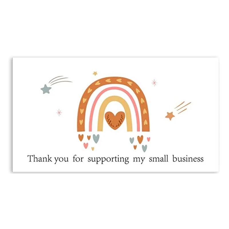 

Поздравительные открытки с радугой, спасибо за поддержку моего малого бизнеса, наклейки-этикетки Happy Mail для маленьких владельцев, 50 шт., 500 шт...
