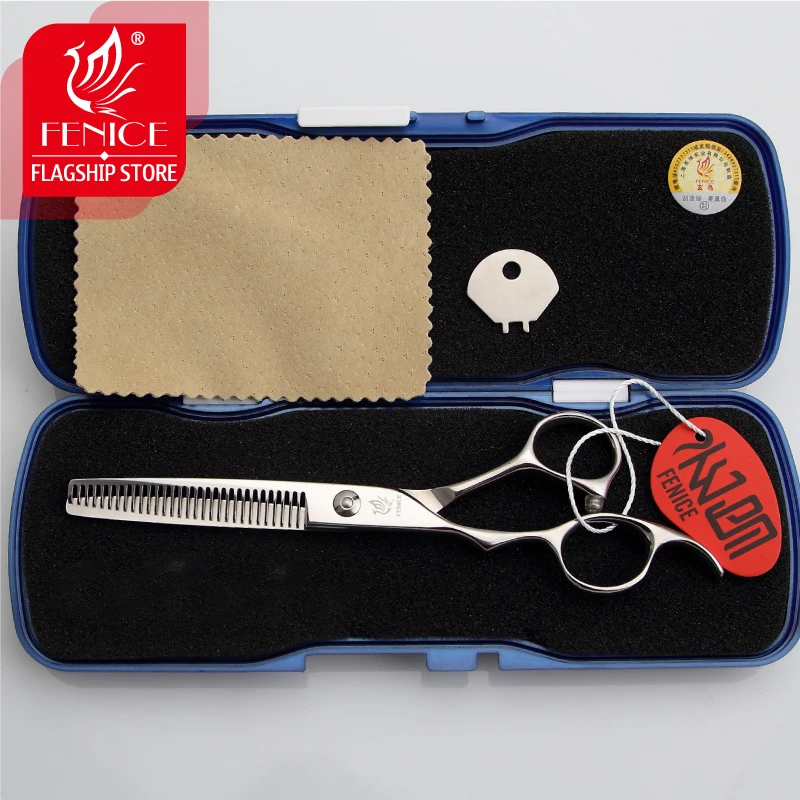 Профессиональные японские ножницы Fenice 440c для левой и филировочной стрижки 6 0