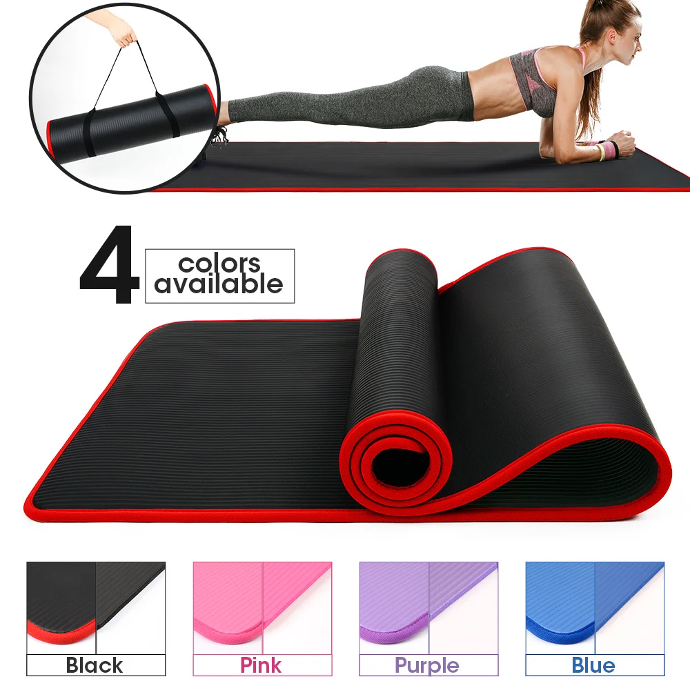 

1830*610*8mm,10mm, NBR Material Sport Thick Yoga Mat for fitness,Pilates Gymnastics Mats Massage pad Exercise mat For Beginner
